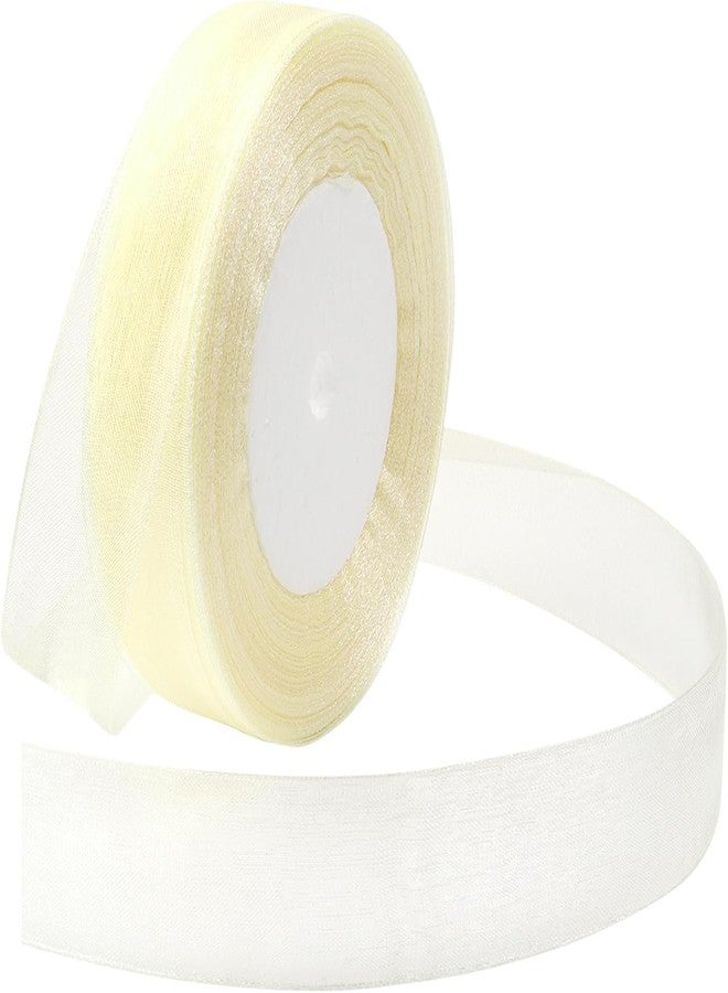 IMPRINT Creamy White Organza Ribbon, 1 Inch, 35 Meter - Image 1